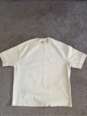 Zara Short Sleeve Crew Neck T-Shirt - Off-White